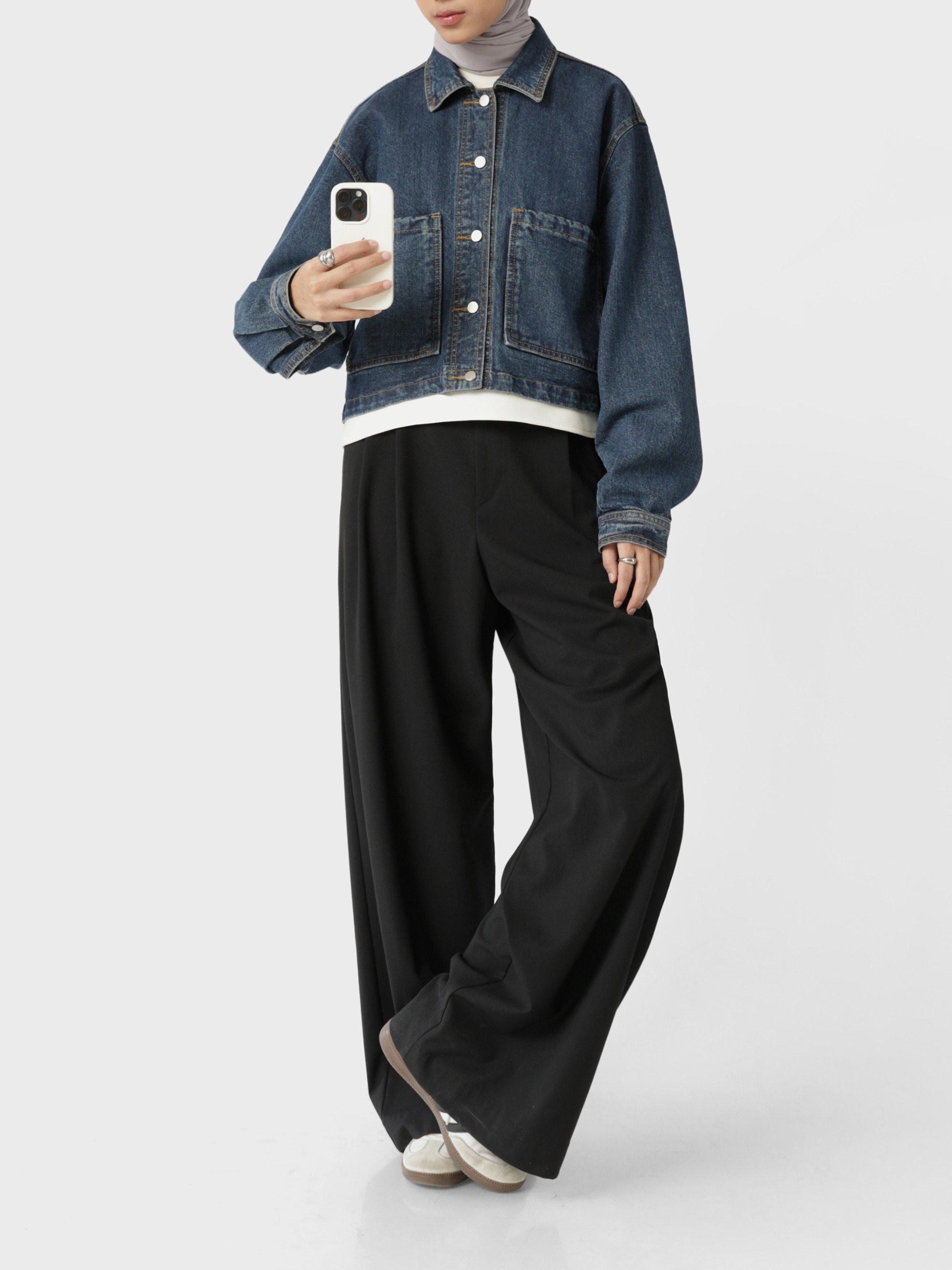 Sabamodest Denim Crop Shirt Jacket