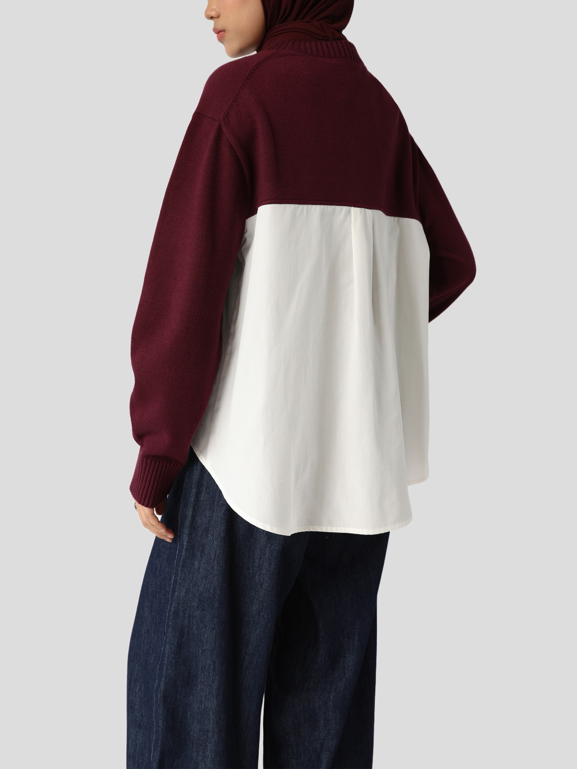 Sabamodest Paneled Poplin Viscose Cardigan