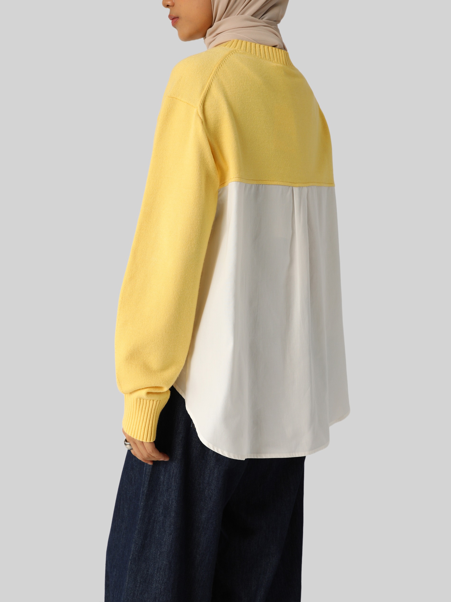 Sabamodest Paneled Poplin Viscose Cardigan
