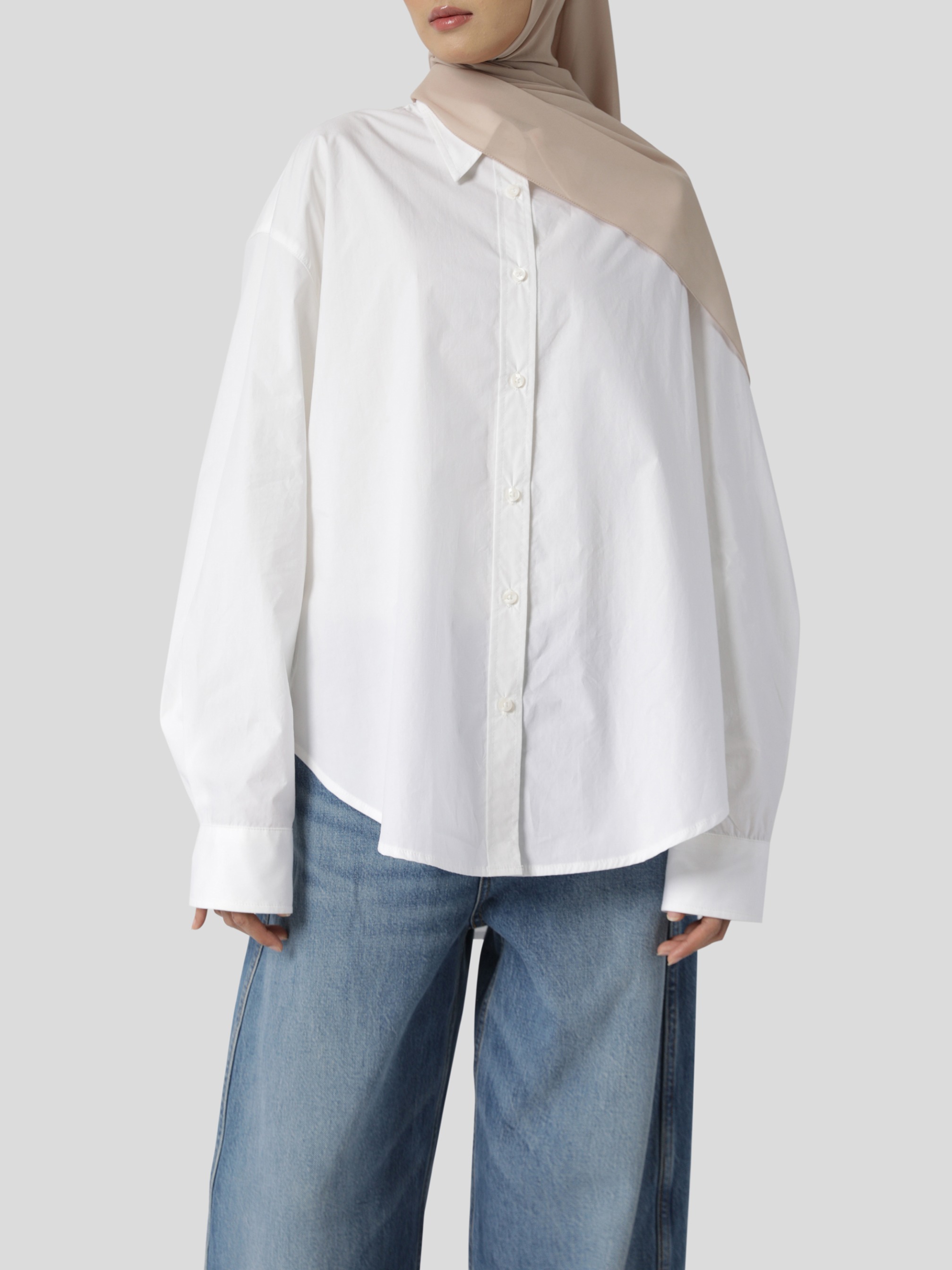 Sabamodest Poplin Loose Shirt & Adjustable Skirt Pants