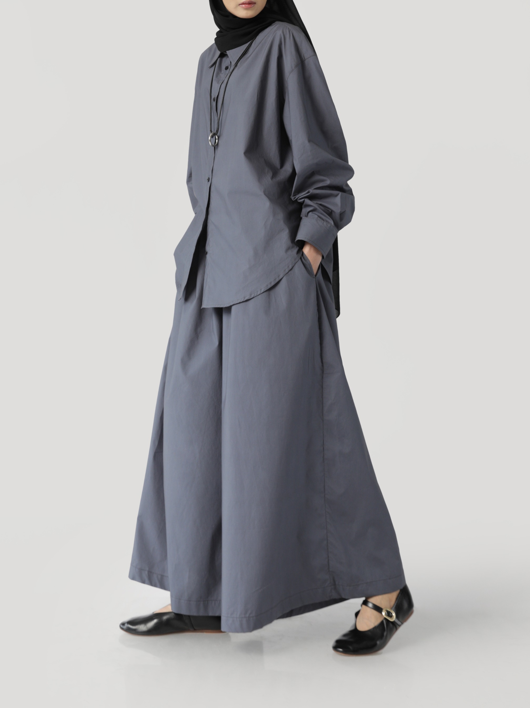 Sabamodest Poplin Loose Shirt & Adjustable Skirt Pants