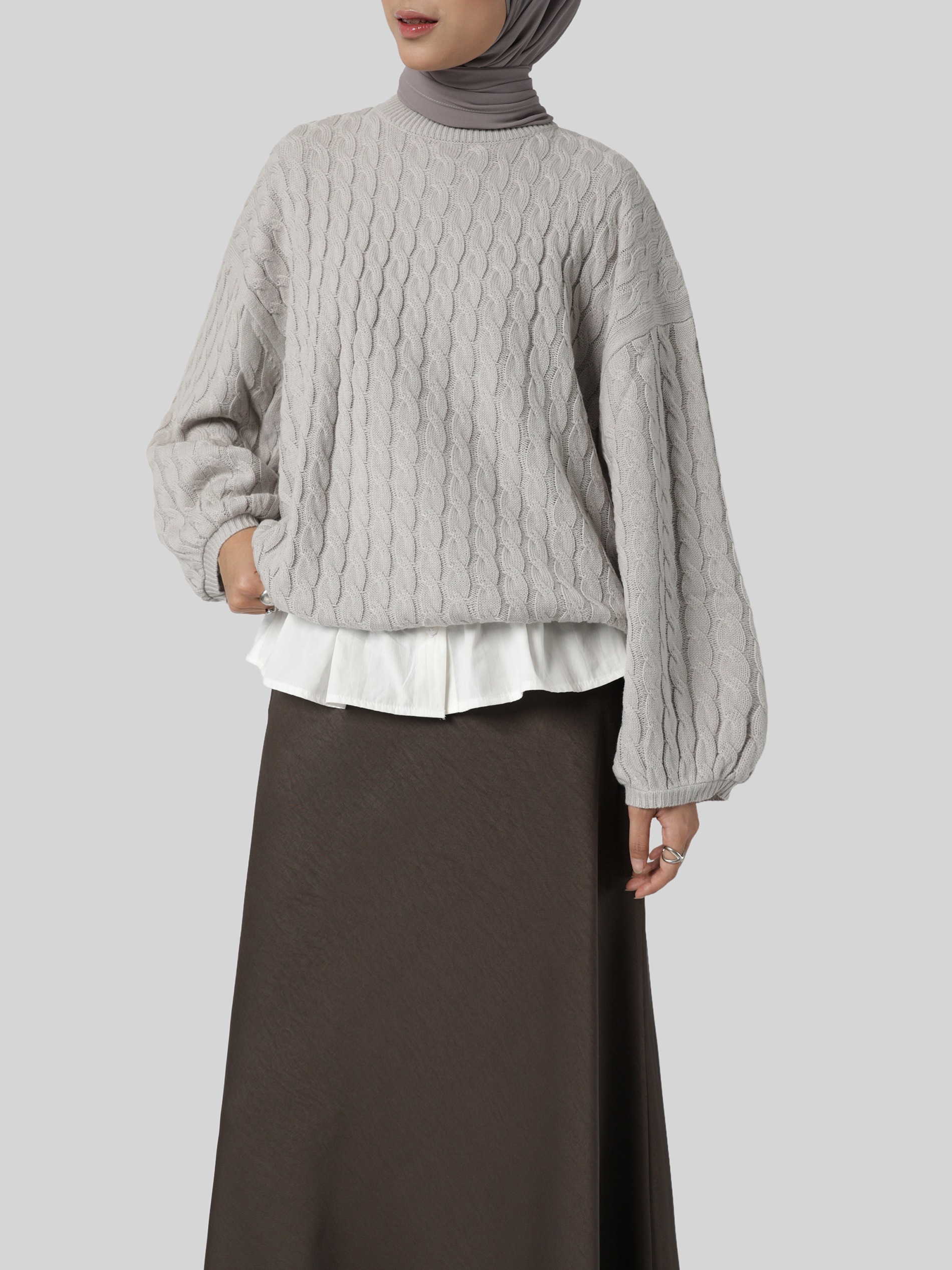 Sabamodest Puffy Knit Sweater with Extender