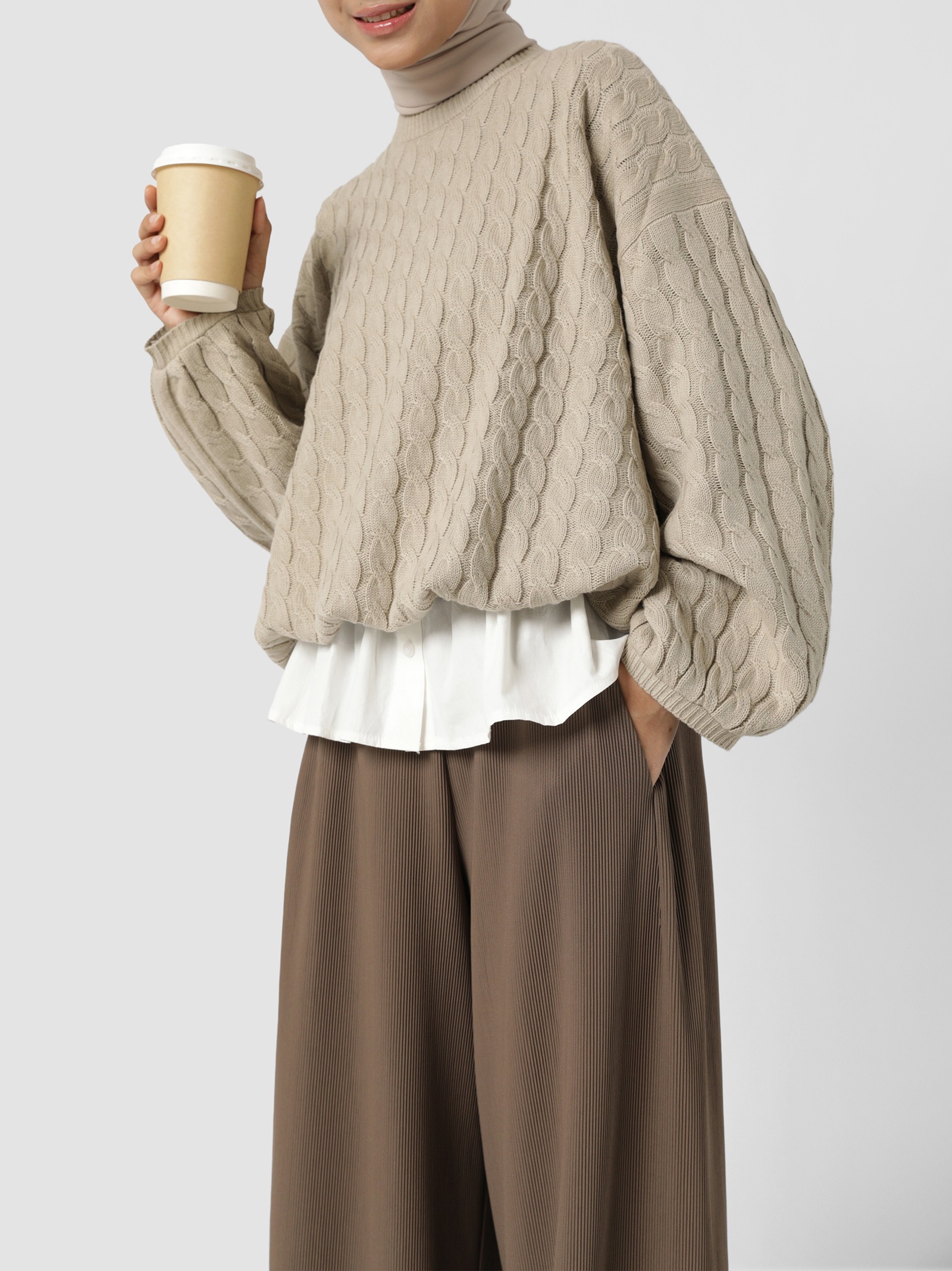 Sabamodest Puffy Knit Sweater with Extender