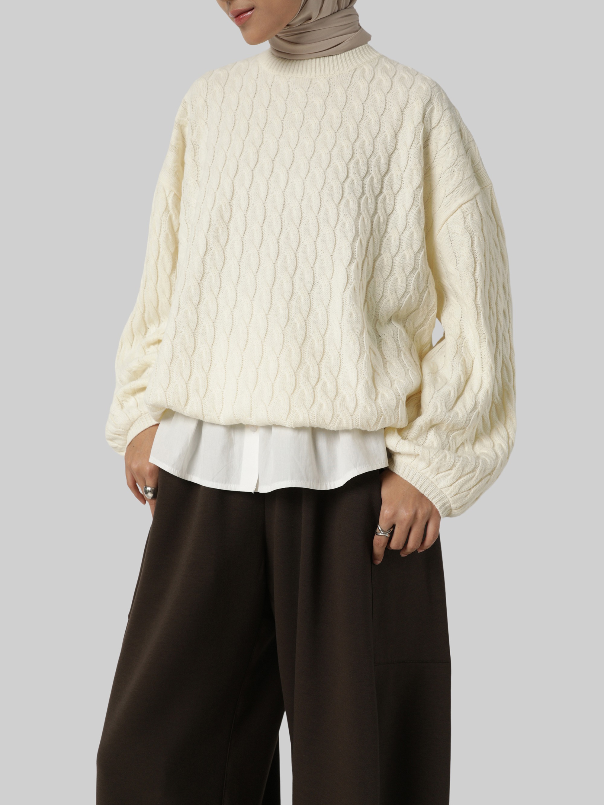 Sabamodest Puffy Knit Sweater with Extender