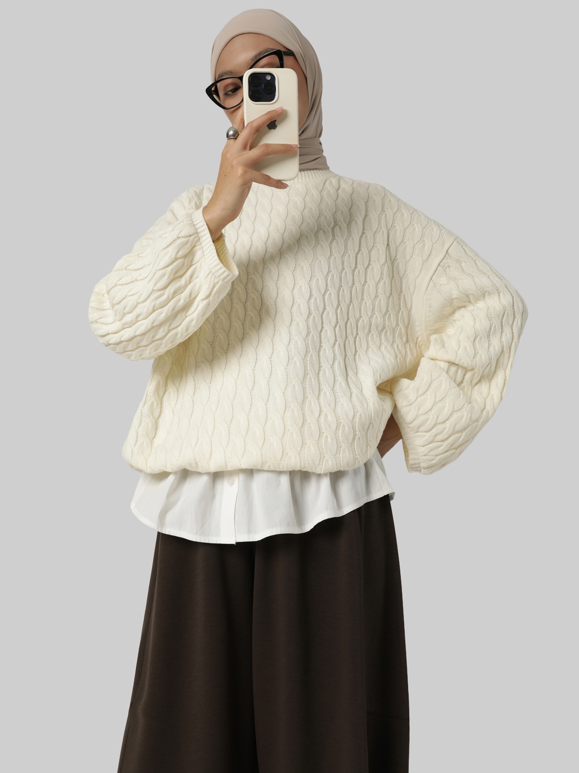 Sabamodest Puffy Knit Sweater with Extender