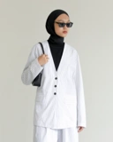 SALE Sabamodest Cotton & Linen Lapelless Blazer