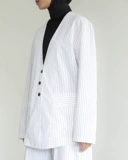 SALE Sabamodest Cotton & Linen Lapelless Blazer