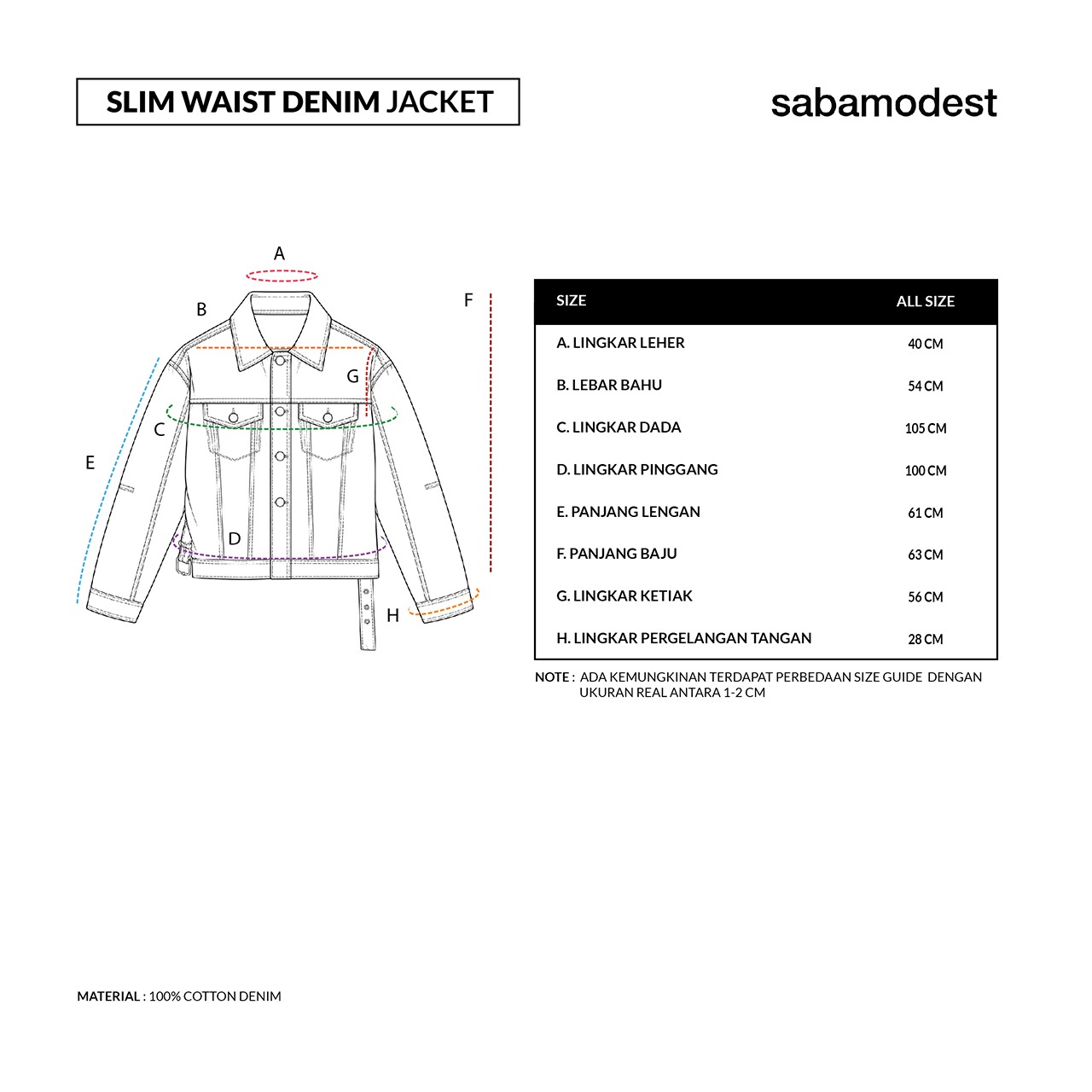 Sabamodest Slim Waist Denim Jacket