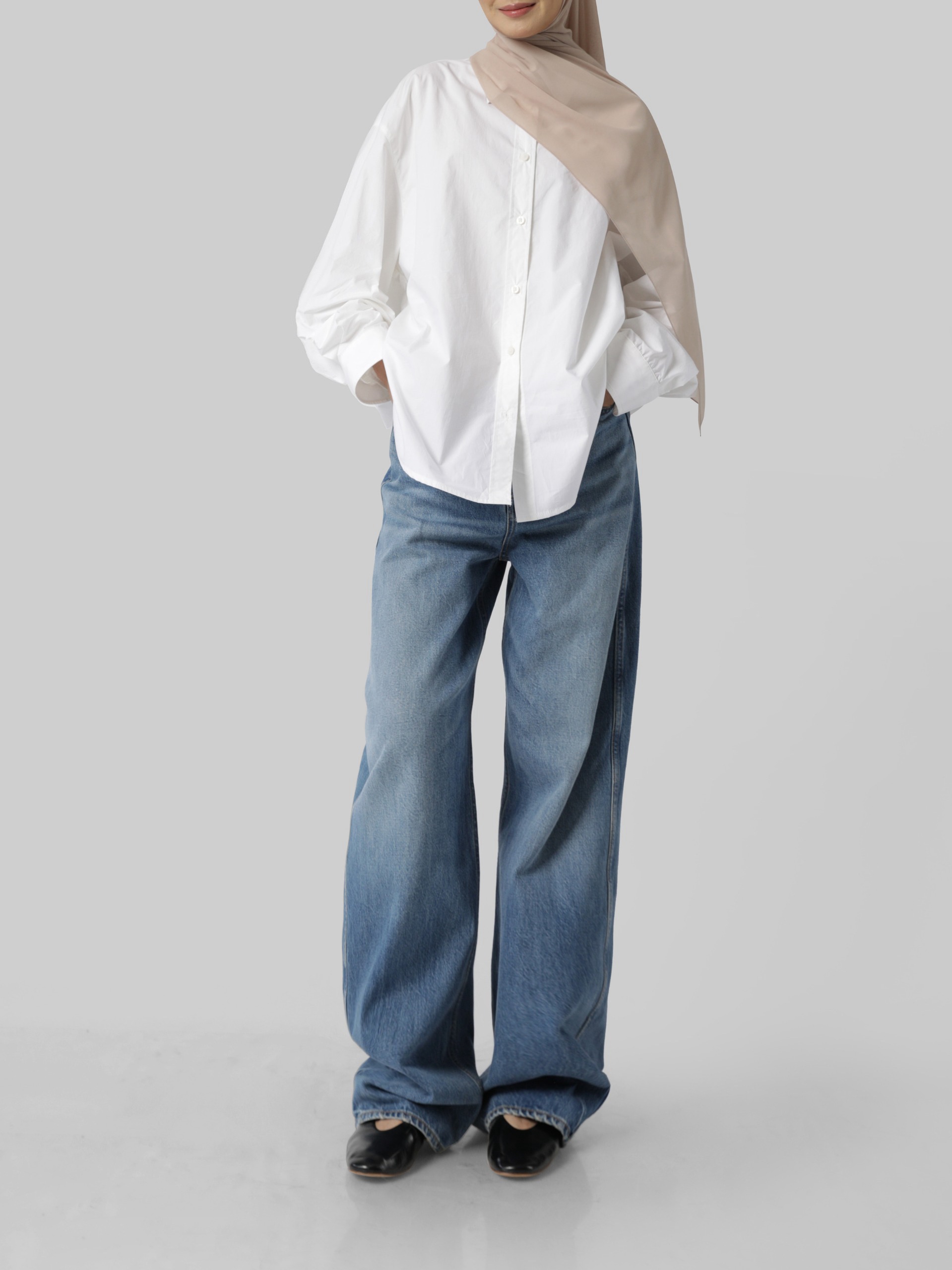 Sabamodest Poplin Loose Shirt & Adjustable Skirt Pants