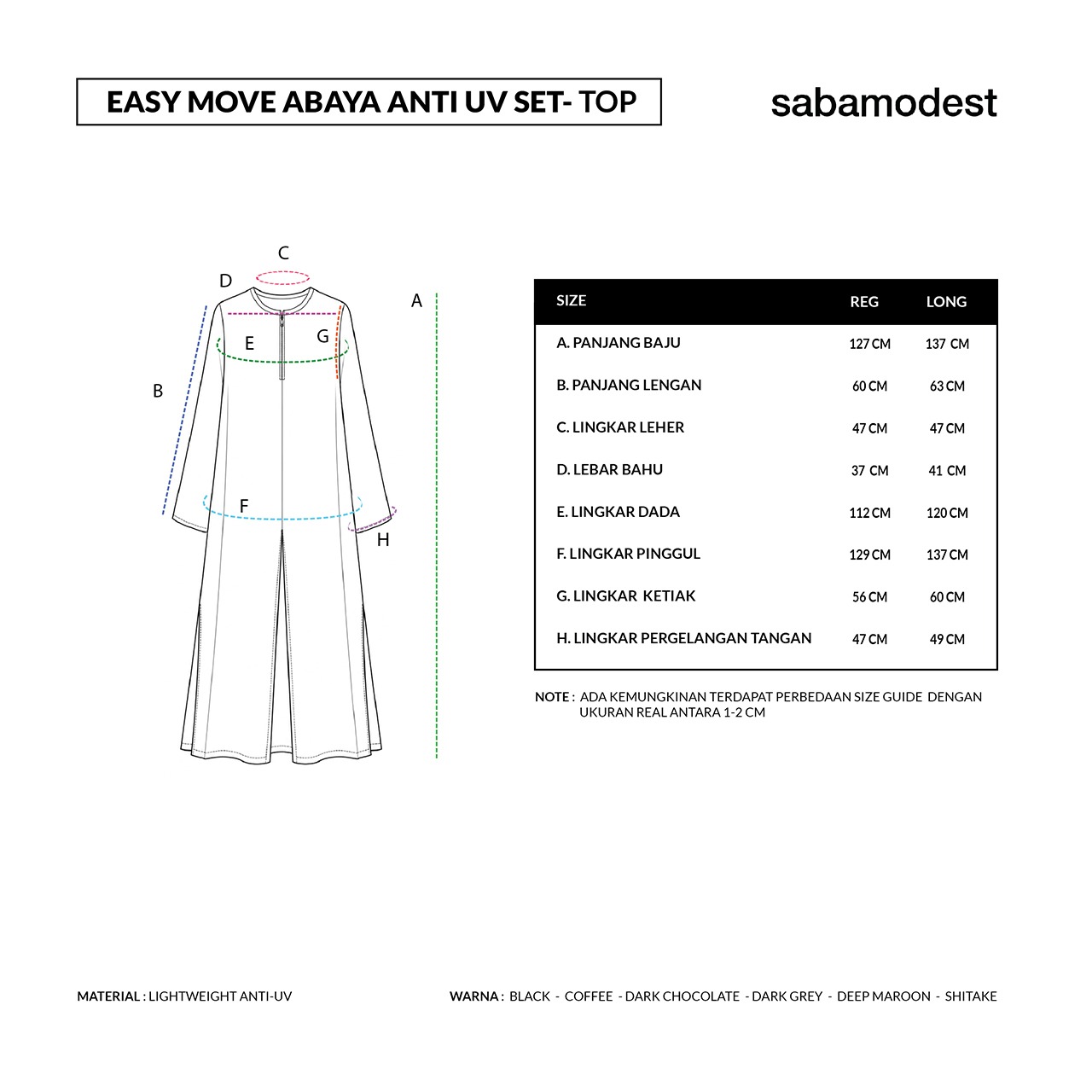 Sabamodest Easy Move Abaya Anti UV Set