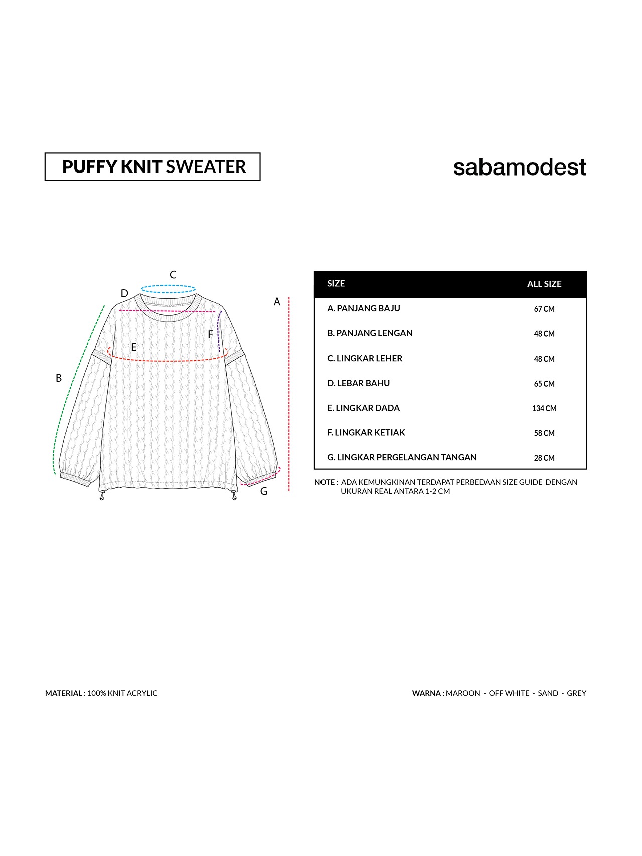 Sabamodest Puffy Knit Sweater with Extender