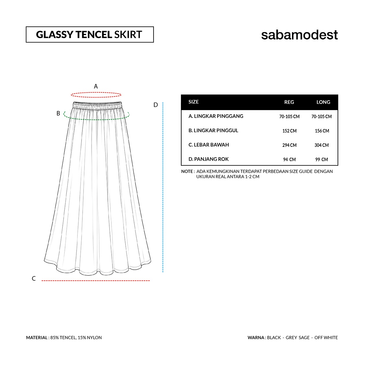 Sabamodest Glassy Tencel Skirt