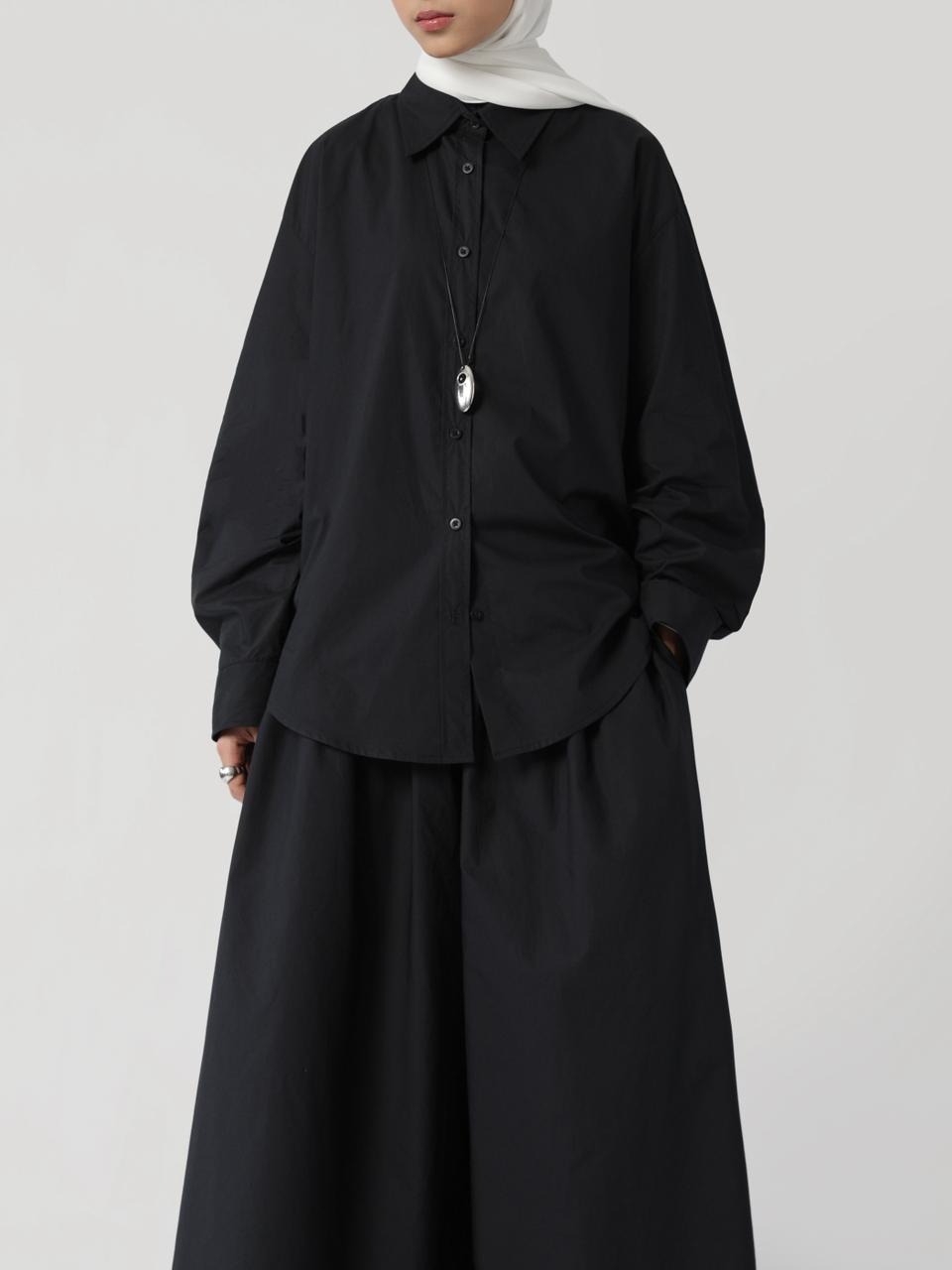 Sabamodest Poplin Loose Shirt & Adjustable Skirt Pants