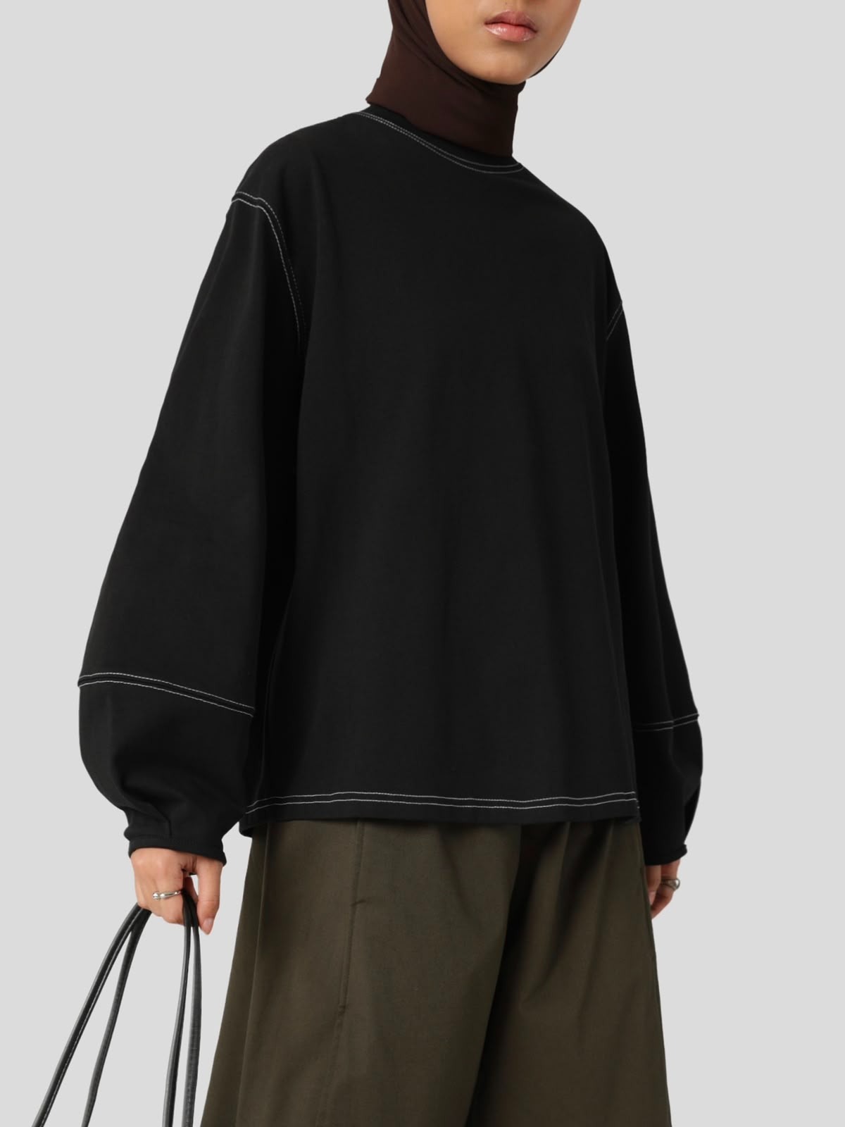Sabamodest Contrast Stitch Puffy Tee