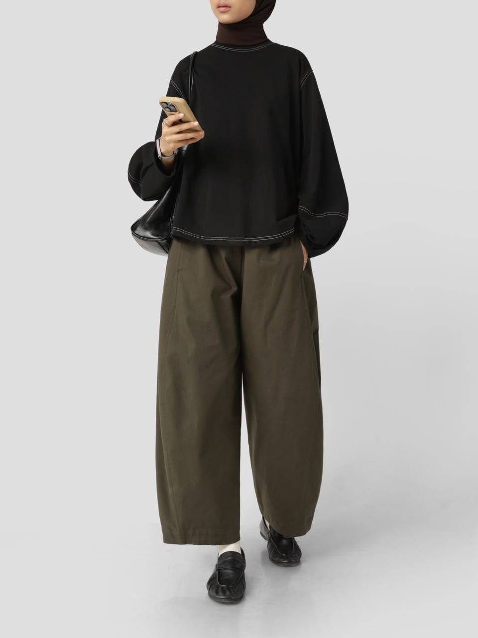 Sabamodest Contrast Stitch Puffy Tee