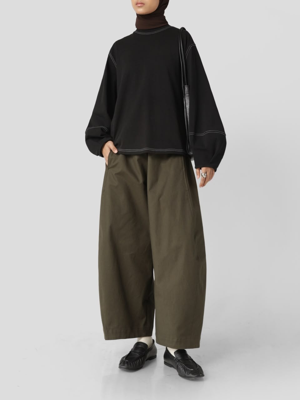Sabamodest Contrast Stitch Puffy Tee