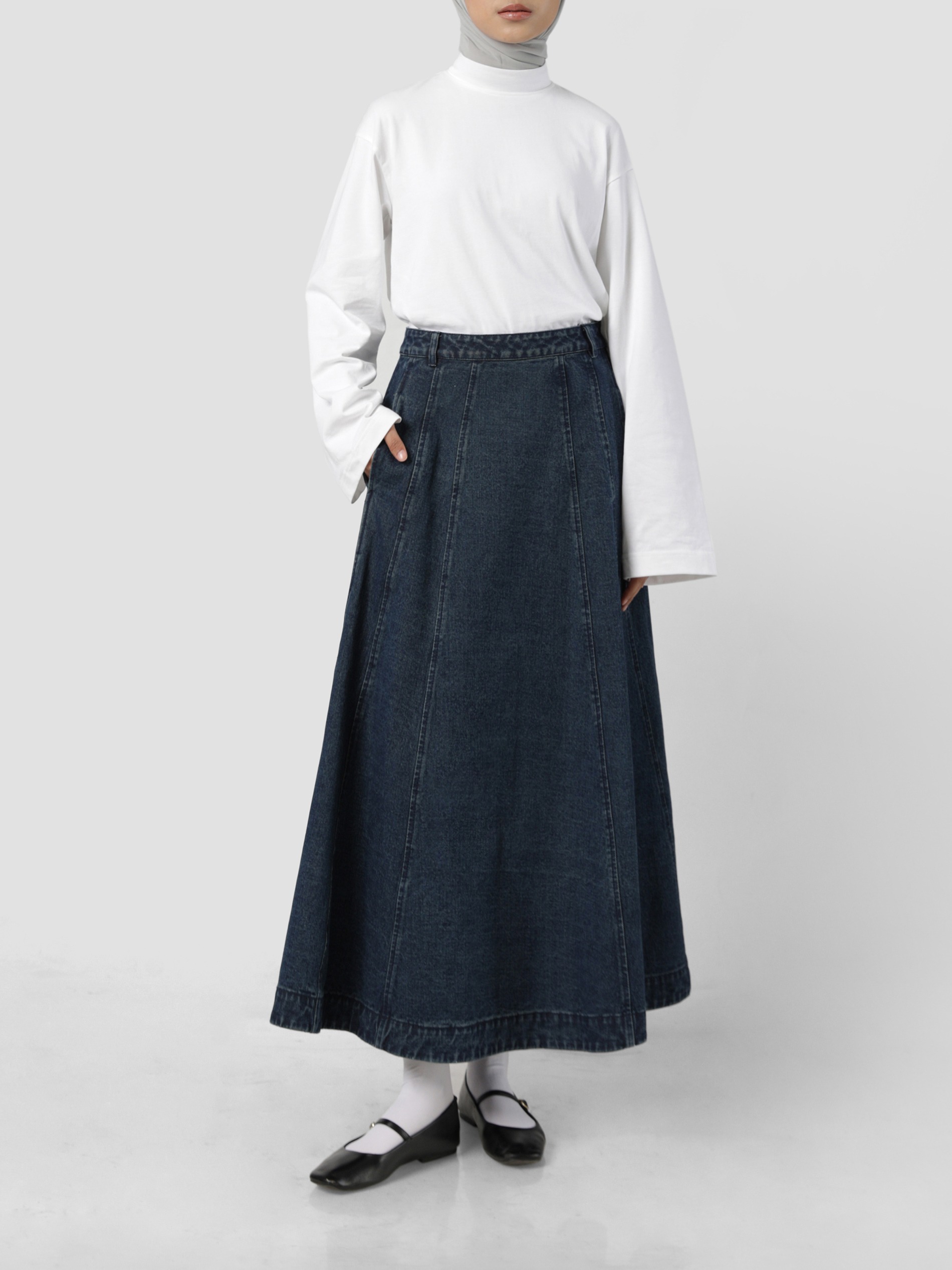 Sabamodest Denim Maxi Skirt