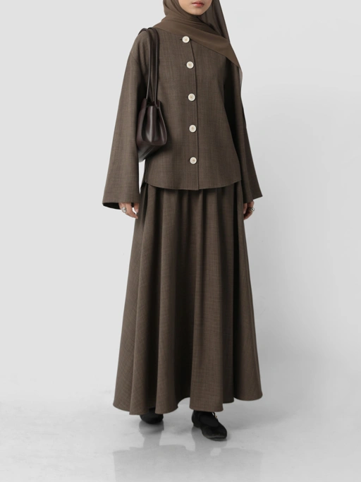 Image of Sabamodest Button Loose Shirt & Flowing Skirt