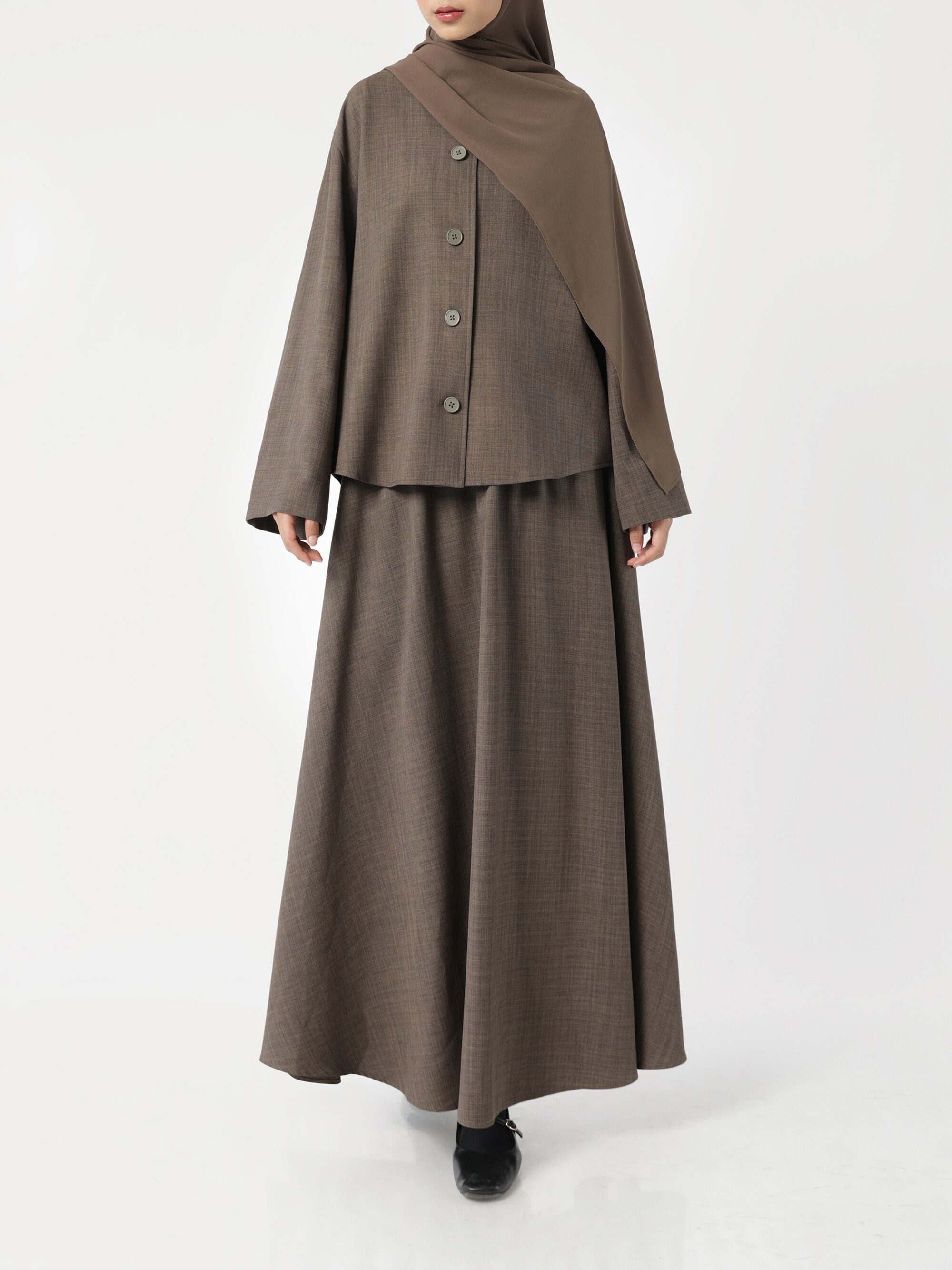Sabamodest Button Loose Shirt & Flowing Skirt