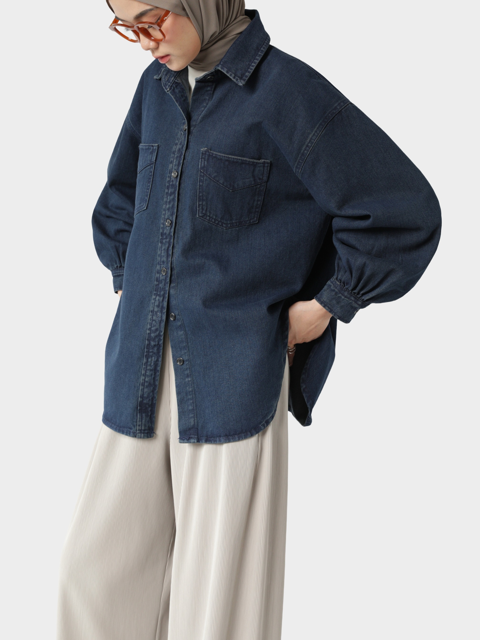 Sabamodest Puffy Denim Shirt