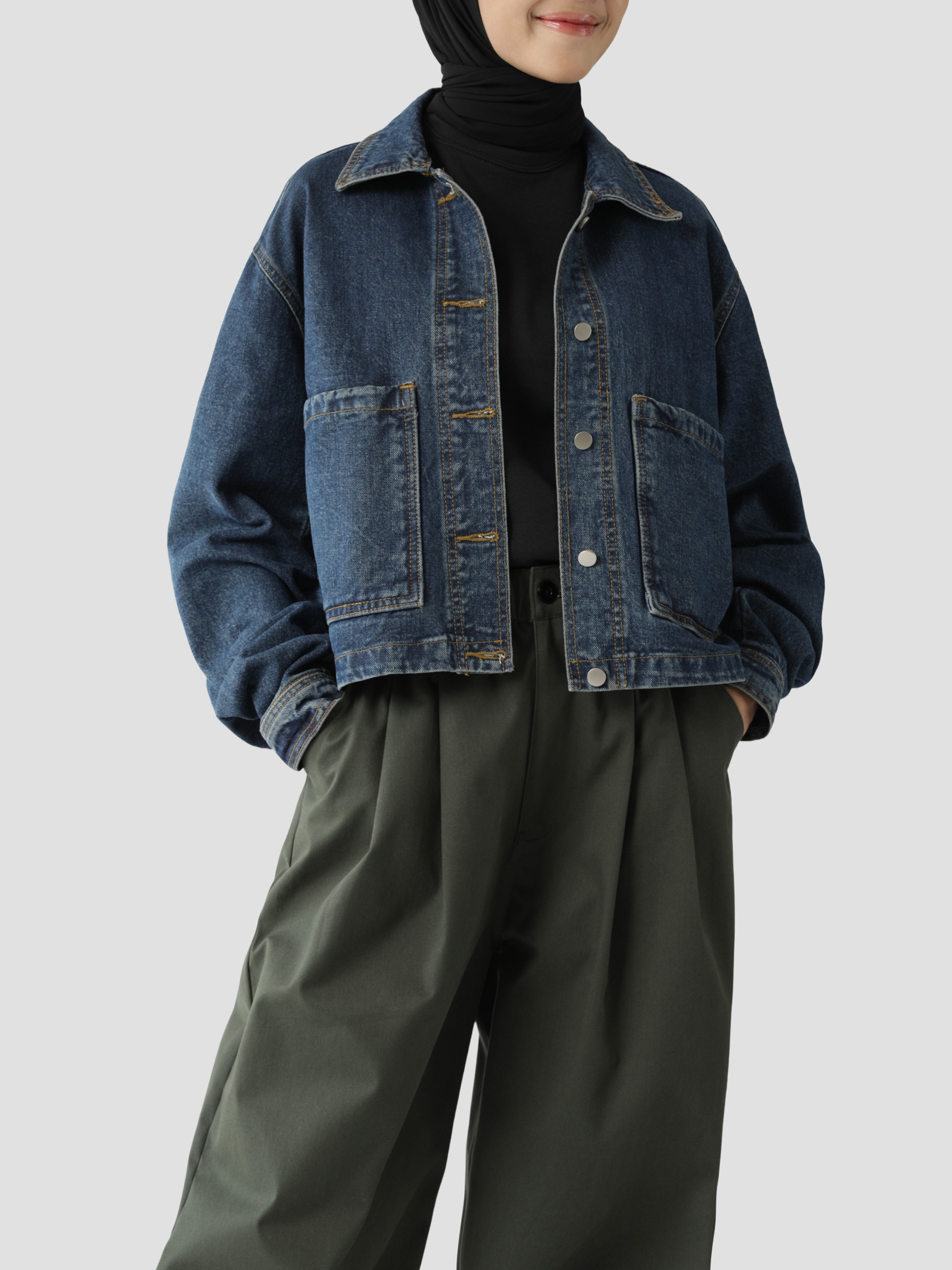 Sabamodest Denim Crop Shirt Jacket