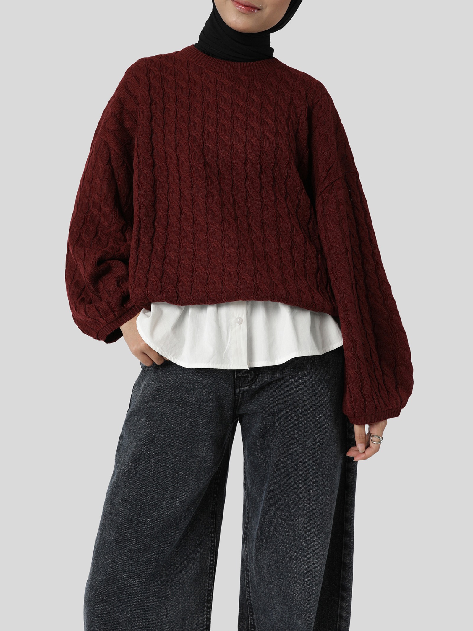 Sabamodest Puffy Knit Sweater with Extender