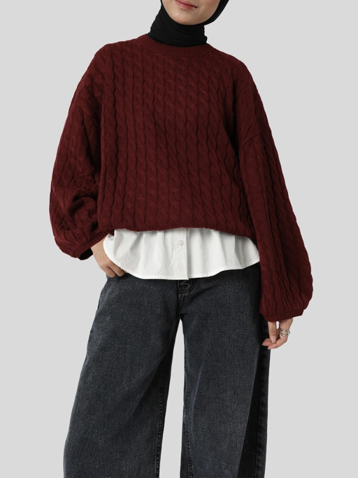 Sabamodest Puffy Knit Sweater with Extender