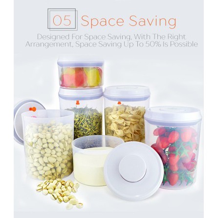 Ankou - Toples Bulat ( Tempat makanan / Tempat susu bubuk ) Air Tight 1500ml