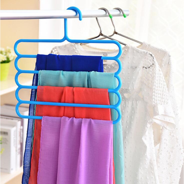 Hanger Gantungan Baju Celana Pakaian Jilbab Serbaguna 5 Tingkat