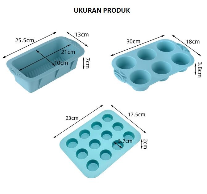 Loyang Cetakan Kue Muffin Bolu Cup Cake Serbaguna Bahan Silikon Tebal Anti Slip Tidak Lengket Food Grade Tahan Panas