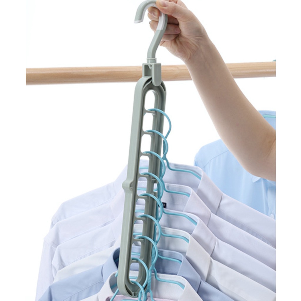Hanger Gantungan Pakaian Baju 9 Lubang Multifungsi Super Praktis