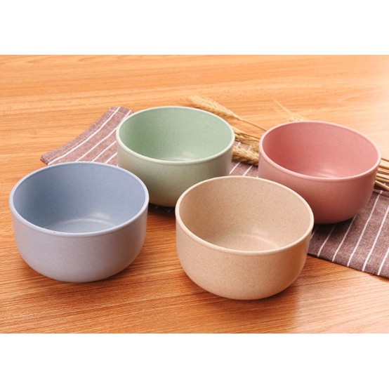 Isi 4 Pcs - Mangkuk Anak Bahan Jerami Gandum Wheat Straw