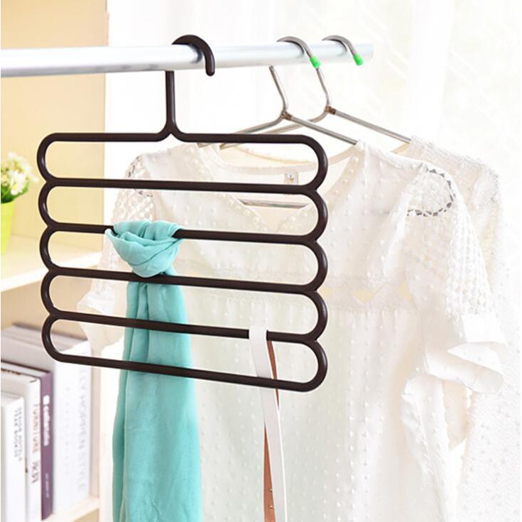 Hanger Gantungan Baju Celana Pakaian Jilbab Serbaguna 5 Tingkat