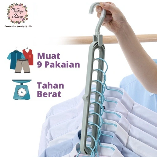 Image of Hanger Gantungan Pakaian Baju 9 Lubang Multifungsi Super Praktis