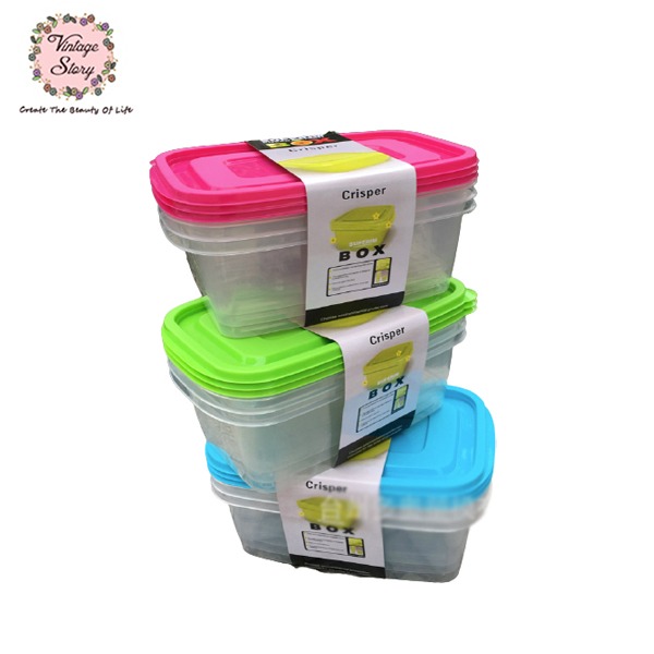 Set 3 - Toples Bening Panjang Buah Makanan Sayur Lunch Box