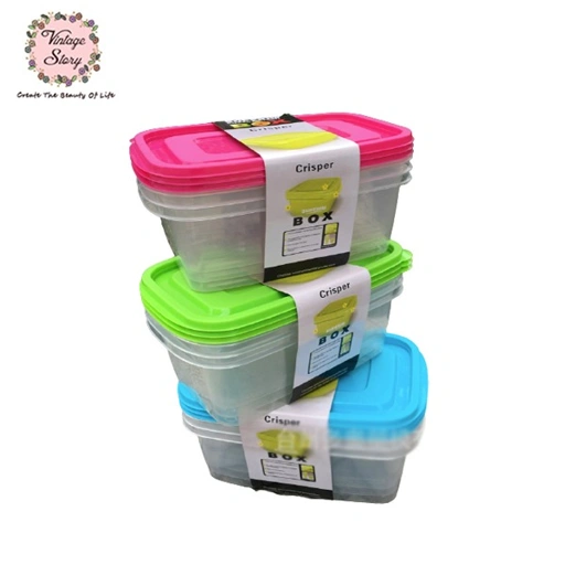 Set 3 - Toples Bening Panjang Buah Makanan Sayur Lunch Box