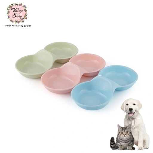 Image of 2 in 1 Tempat Makan Minum Kucing Anjing Peliharaan 23.5x11.8x2.8cm