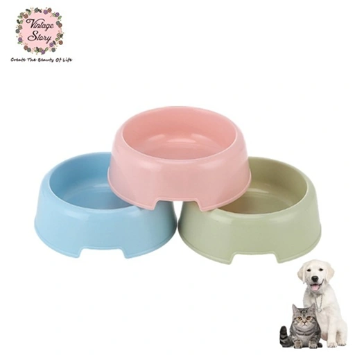 Image of Tempat Makan Atau Minum Anjing Kucing Peliharaan Bentuk Bulat 13.9x4.6cm