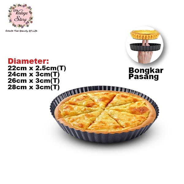 Premium Baking Tray Loyang Tart Pie Kue Pizza Anti Lengket