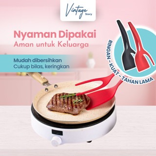 Spatula Jepit 2 in 1 Pencapit Steak Gorengan Roti Serbaguna Silikon Food Grade Tahan Panas Hingga 230°C