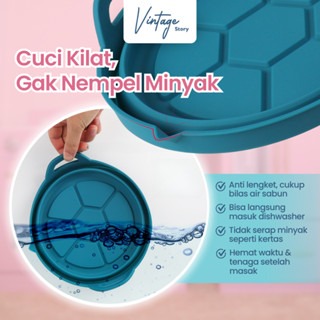 Wadah Alas Air Fryer Silikon Food Grade Anti Lengket Tahan Panas Hingga 230°C Bisa Pakai Ulang
