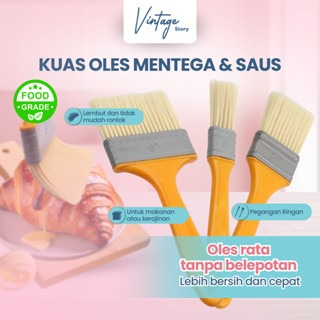 Kuas Cat Dinding Furniture Makanan BBQ Serbaguna Gagang Plastik Brush Lembut Tidak Mudah Rontok