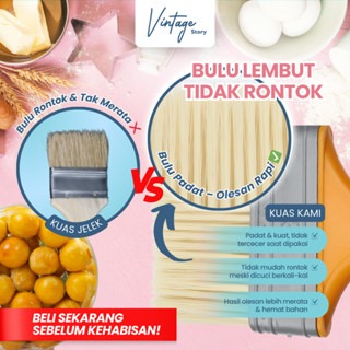 Kuas Cat Dinding Furniture Makanan BBQ Serbaguna Gagang Plastik Brush Lembut Tidak Mudah Rontok