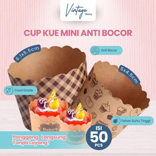 Kertas Muffin Paper Cup Cake Bolu Baking 1 Pack Isi 50pcs Diameter 6cm Dan 5cm
