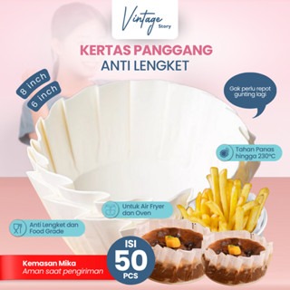 Kertas Air Fryer Alas Panggang Kue Pastry Baking Serbaguna Anti Lengket 1 Pack Isi 50pcs