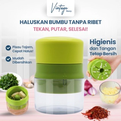 Image of Penghalus Bawang Putih Pencincang Cabe Bumbu Dapur Manual Tekan Putar