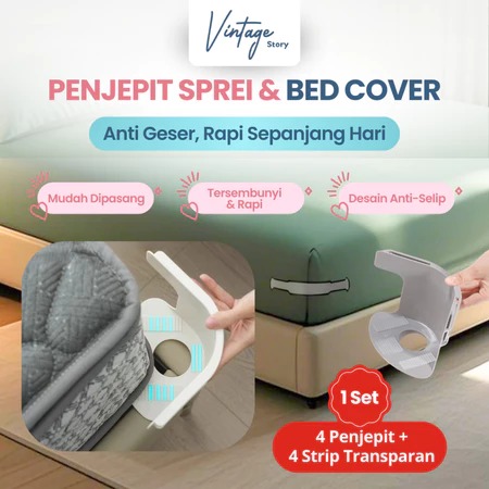 Alat Penahan Sudut Kasur Sprei Penjepit Anti Geser Praktis Rapi