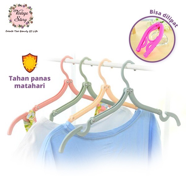 Hanger Jemuran Pakaian Lipat Praktis Untuk Travel