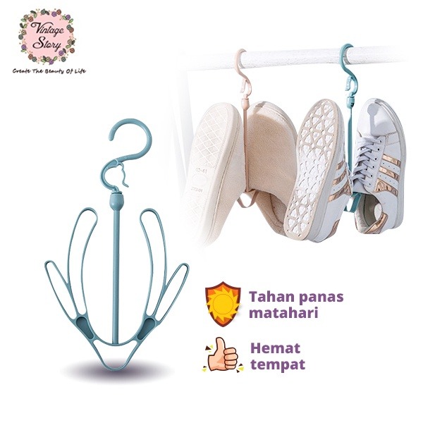 Hanger Gantungan Sepatu Jemuran Hiljab Serbaguna - Warna Random