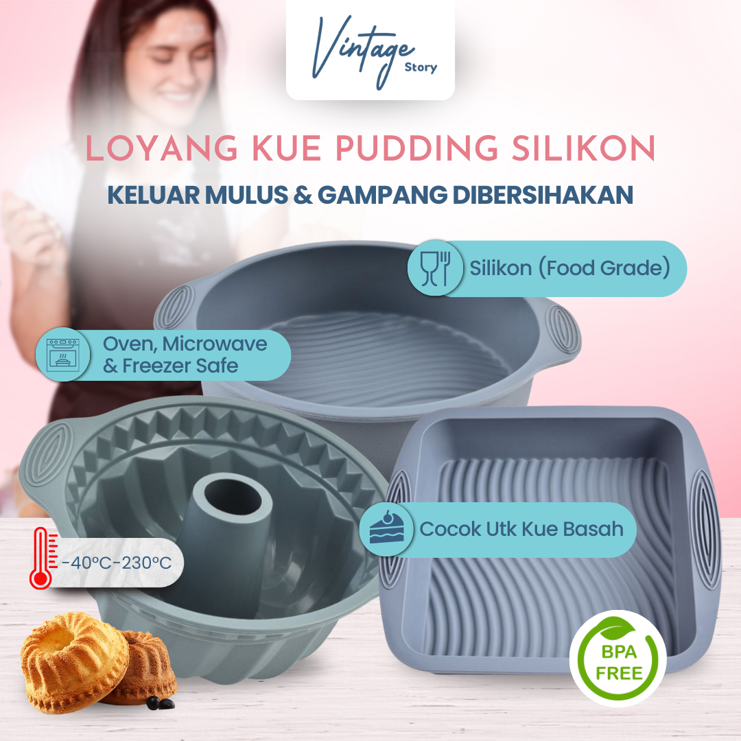 Loyang Kue Bolu Baking Serbaguna Bahan Silikon Anti Lengket Food Grade Tahan Panas Hingga 230°C